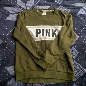 BRAND PINK COLOR GREEN WORKOUT CREWNECK